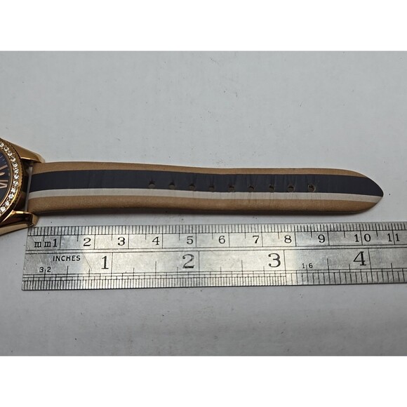 Fossil Scarlette Mini ES4594 Rose Gold Blue Dial Leather Watch New Battery Small - Picture 8 of 12